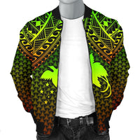 Polynesian Papua New Guinea Personalised Men's Bomber Jacket - Reggae Vintage Polynesian Patterns - Polynesian Pride