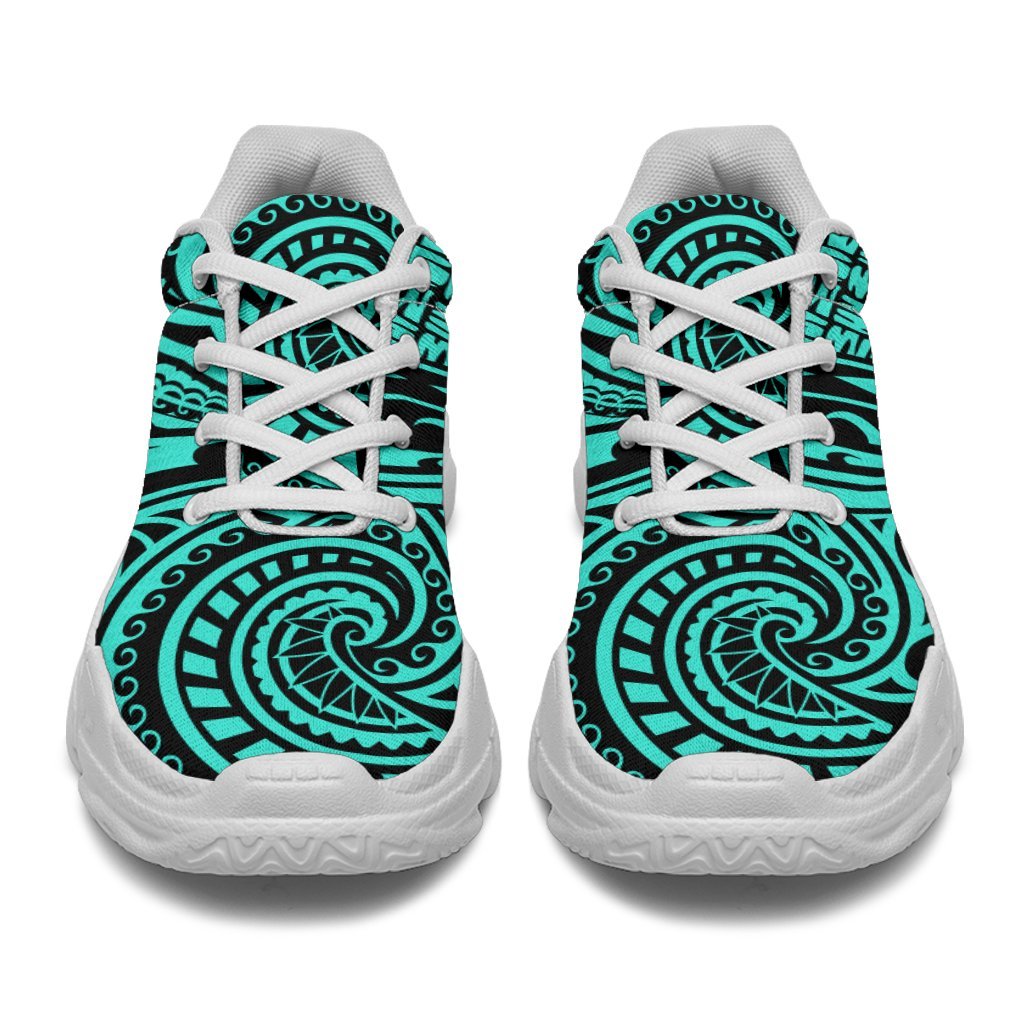Polynesian Maori Lauhala Turquoise Chunky Sneakers - Polynesian Pride