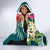 The Philippines Hooded Blanket - Summer Plumeria (Turquoise) - Polynesian Pride