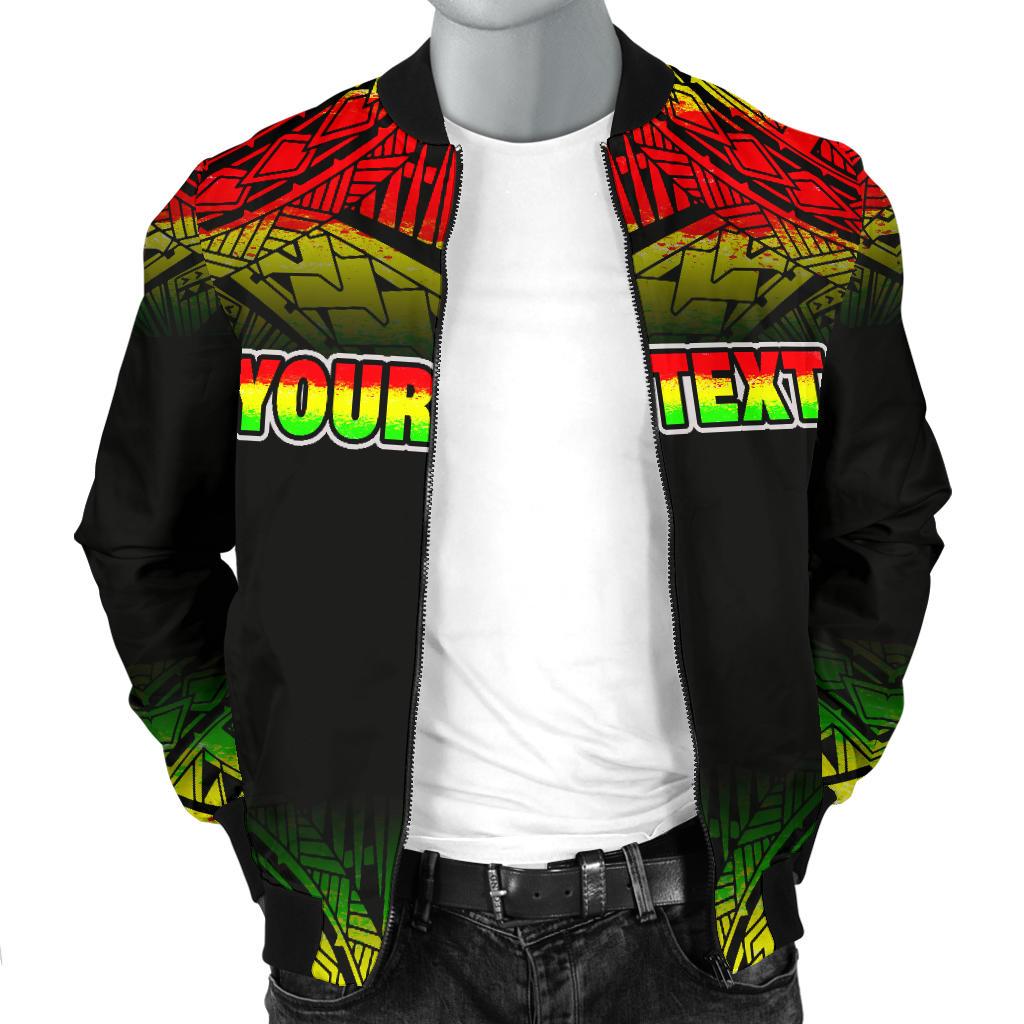 Turtle Custom Personalised Men's Bomber Jacket - Fog Reggae Style - Polynesian Pride