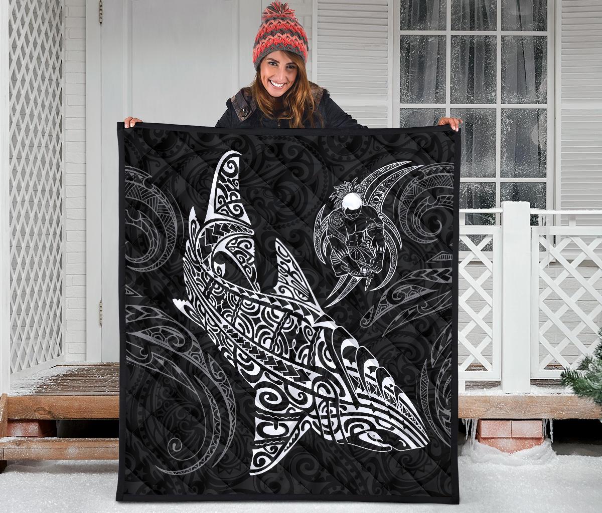 Polynesian Quilt - Polynesian White Shark Warrior Tattoo - Polynesian Pride