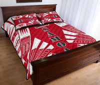 Samoa Quilt Bed Set - Samoa Coat Of Arms Polynesian Red Tattoo Style - Polynesian Pride
