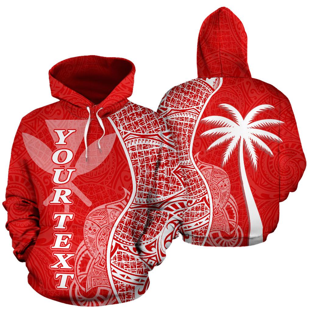 Hawaii Polynesian Custom Hoodie Coconut Red White Unisex Red - Polynesian Pride