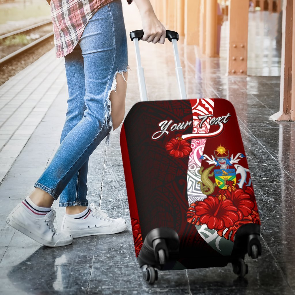 Solomon Islands Polynesian Custom Personalised Luggage Covers - Coat Of Arm With Hibiscus - Polynesian Pride