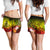 Vanuatu Women's Shorts - Humpback Whale with Tropical Flowers (Yellow) - Polynesian Pride