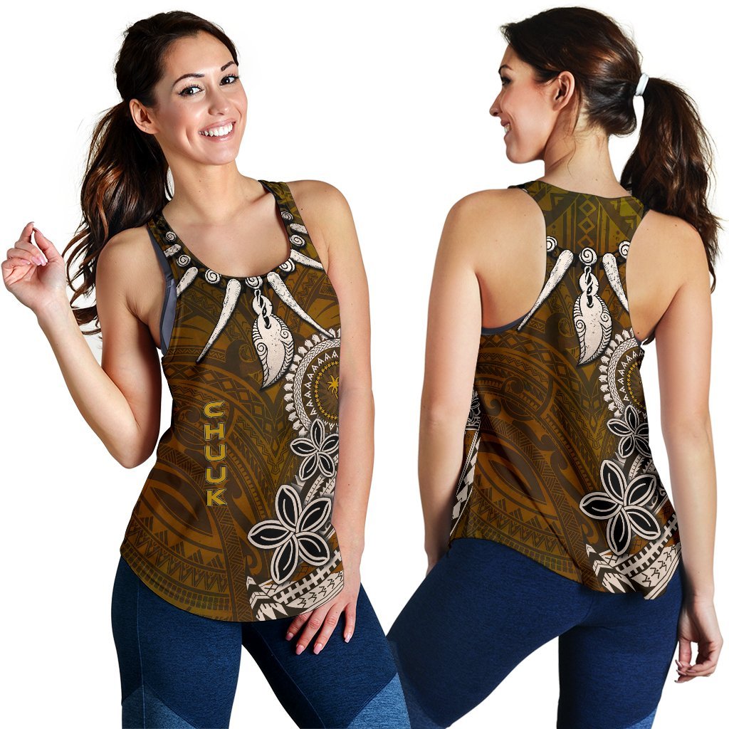 Chuuk Women's Racerback Tank - Polynesian Boar Tusk Brown - Polynesian Pride