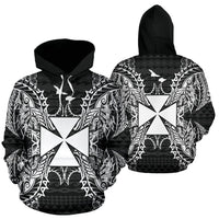 Wallis nd Futuna Polynesian ll Over Hoodie Map Black Unisex Black - Polynesian Pride