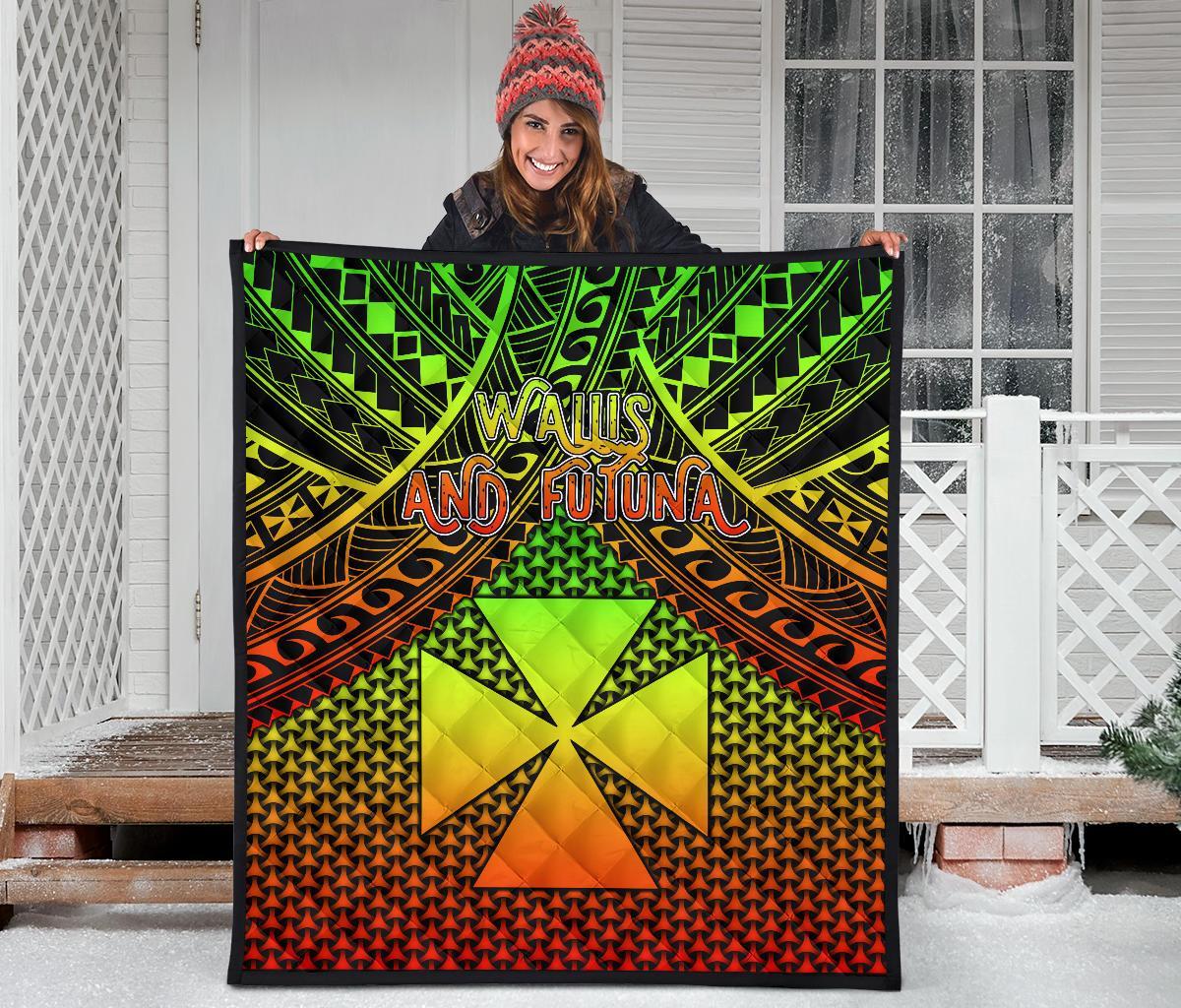 Polynesian Wallis and Futuna Premium Quilt - Reggae Vintage Polynesian Patterns - Polynesian Pride