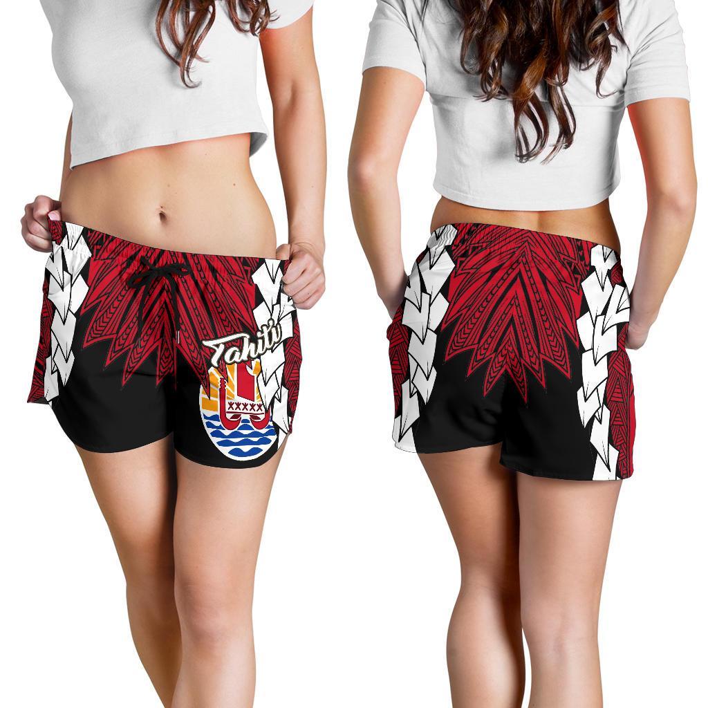 Tahiti Polynesian Women's Shorts - Tribal Wave Tattoo Flag Style - Polynesian Pride