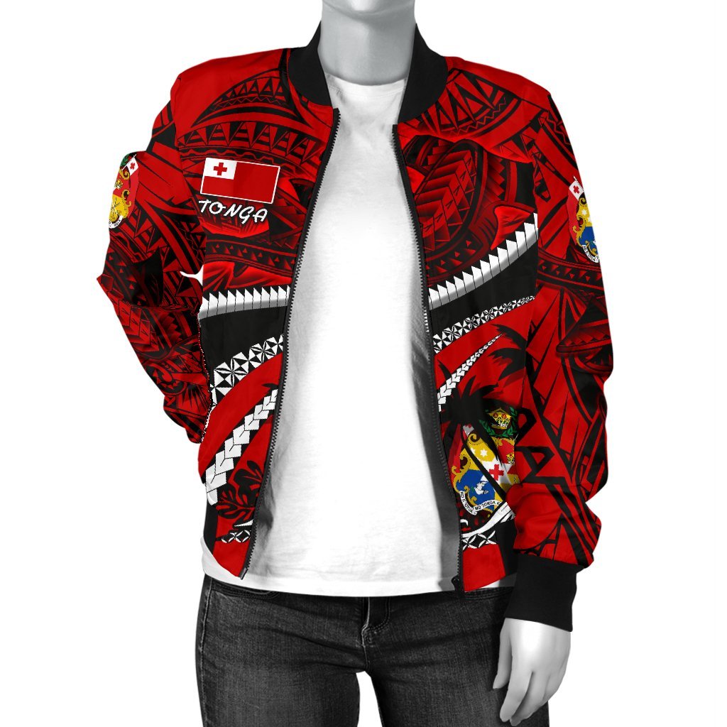 Tonga Polynesian Shark Tattoo Women'S Bomber Jacket - Polynesian Pride