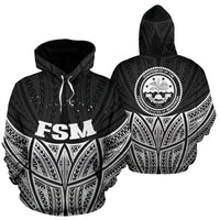 Federated States of Micronesia Polynesian Hoodie Black Pride Map nd Seal Unisex Black - Polynesian Pride