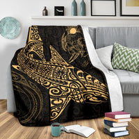 Shark Polynesian Blanket - Polynesian Tattoo Gold - Polynesian Pride