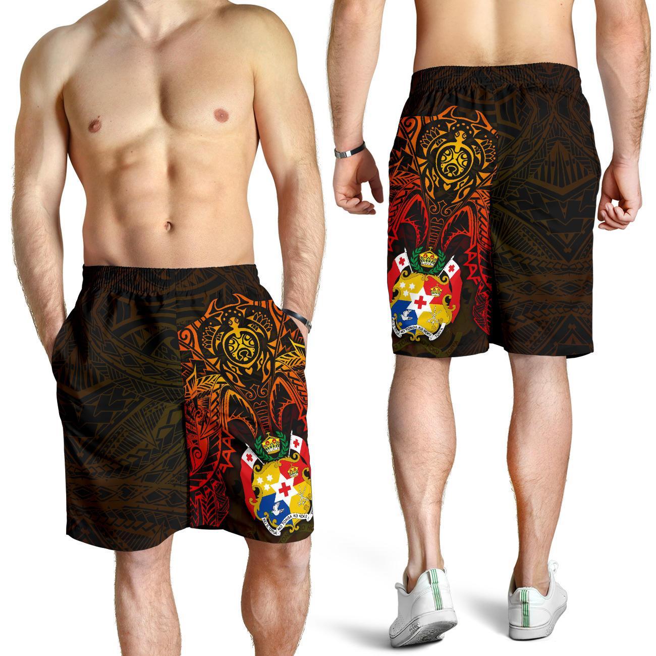 Tonga Polynesian Short (Men) - Red Manta Ray RED - Polynesian Pride