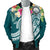 FSM Polynesian Men's Bomber Jacket - Summer Plumeria (Turquoise) - Polynesian Pride