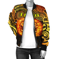 Sun In Leo Zodiac Women Bomber Jacket Polynesian Tattoo Unique Vibes - Polynesian Pride