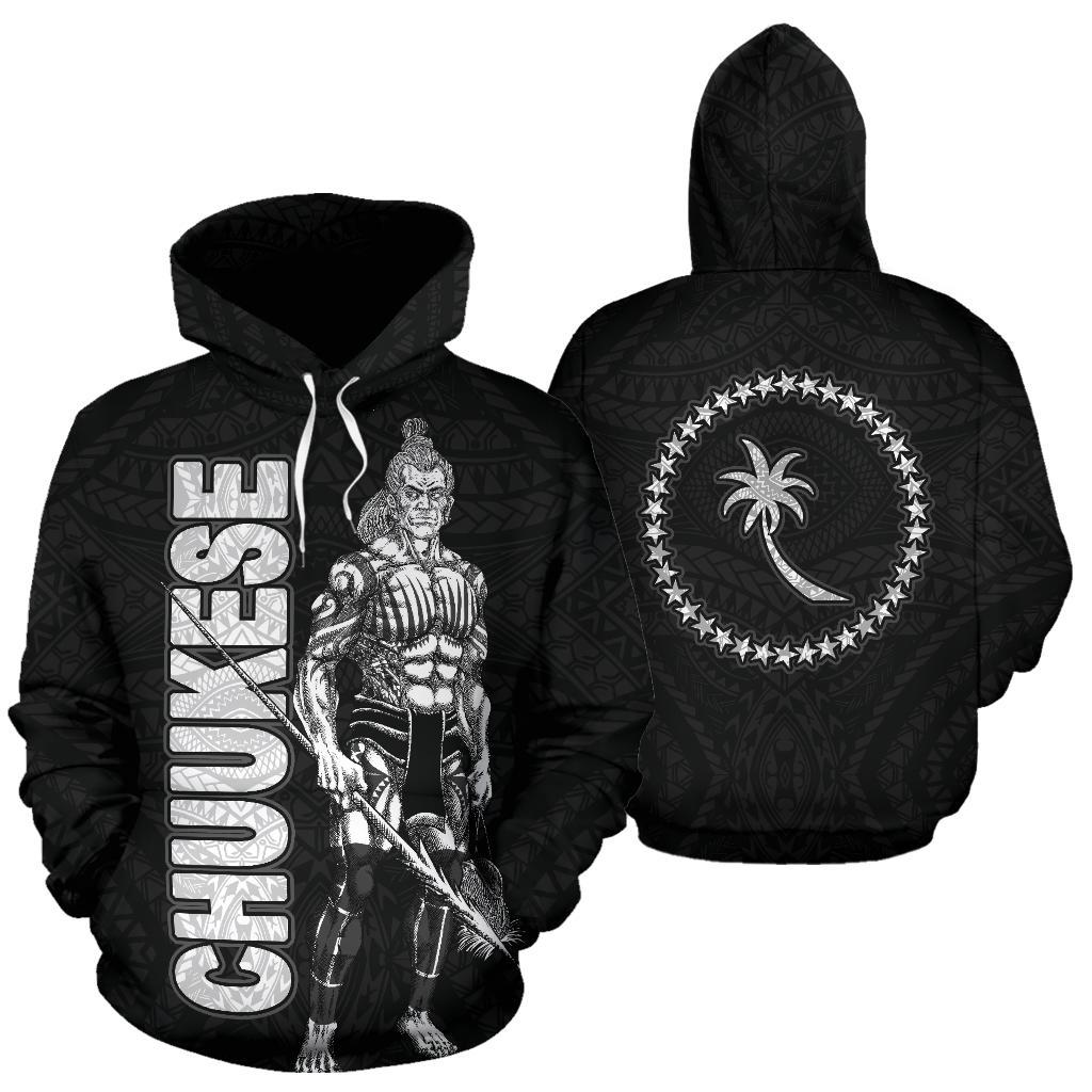 Chuuk Polynesian Hoodie Micronesia Chuukese Warrior Unisex Black - Polynesian Pride