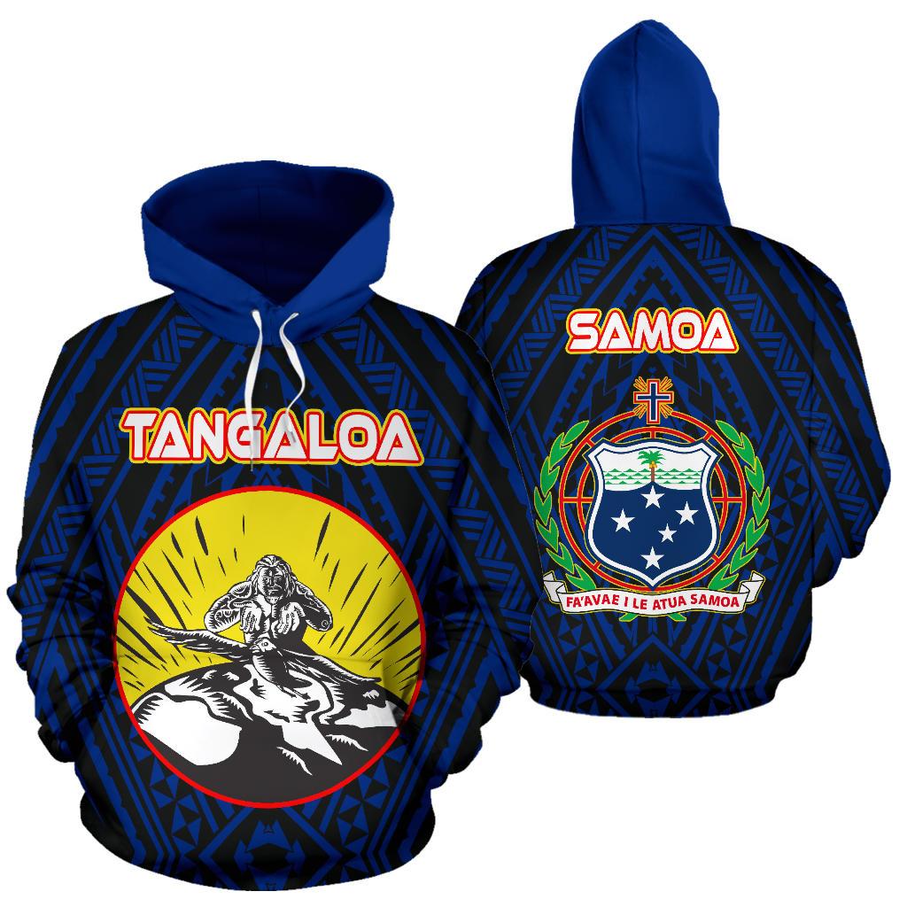 Samoa Polynesian Hoodie Samoan Legend God Tangaloa Unisex Blue - Polynesian Pride