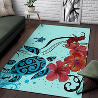 Sea Turtle Hibiscus Area Rug AH - Polynesian Pride