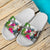 Vanuatu Custom Personalised Slide Sandals White - Turtle Plumeria Banana Leaf - Polynesian Pride