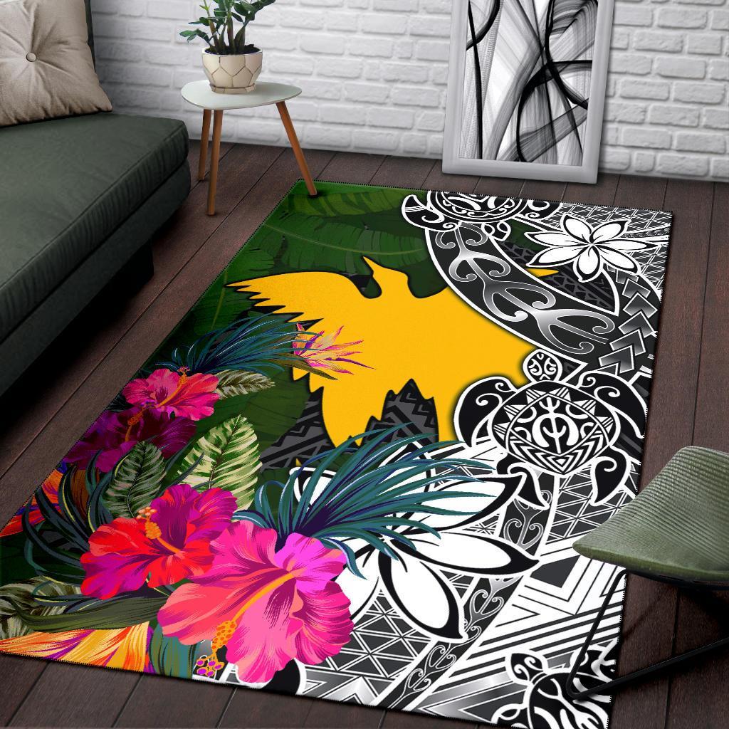 Papua New Guinea Area Rug - Turtle Plumeria Banana Leaf - Polynesian Pride