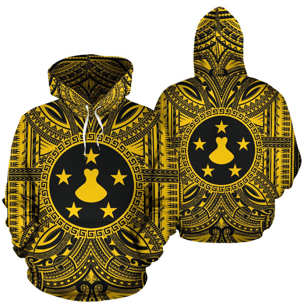 Austral Islands ll Over Hoodie ustral Islands Coat of rms Polynesian Gold Black - Polynesian Pride