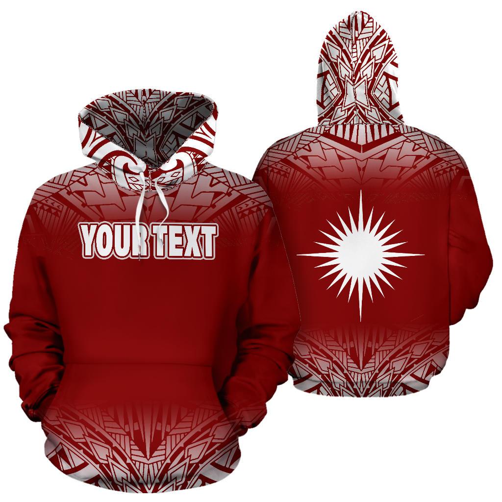 Marshall Islands Custom All Over Hoodie Fog Red Unisex Red - Polynesian Pride