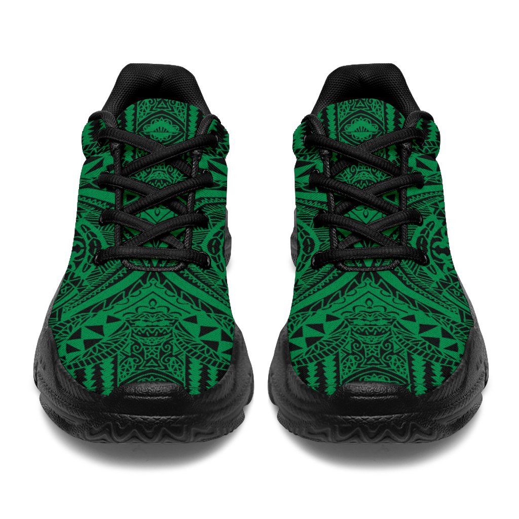 Polynesian Symmetry Green Chunky Sneakers - Polynesian Pride