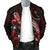 Chuuk Polynesian Men's Bomber Jacket - Turtle With Blooming Hibiscus Red - Polynesian Pride