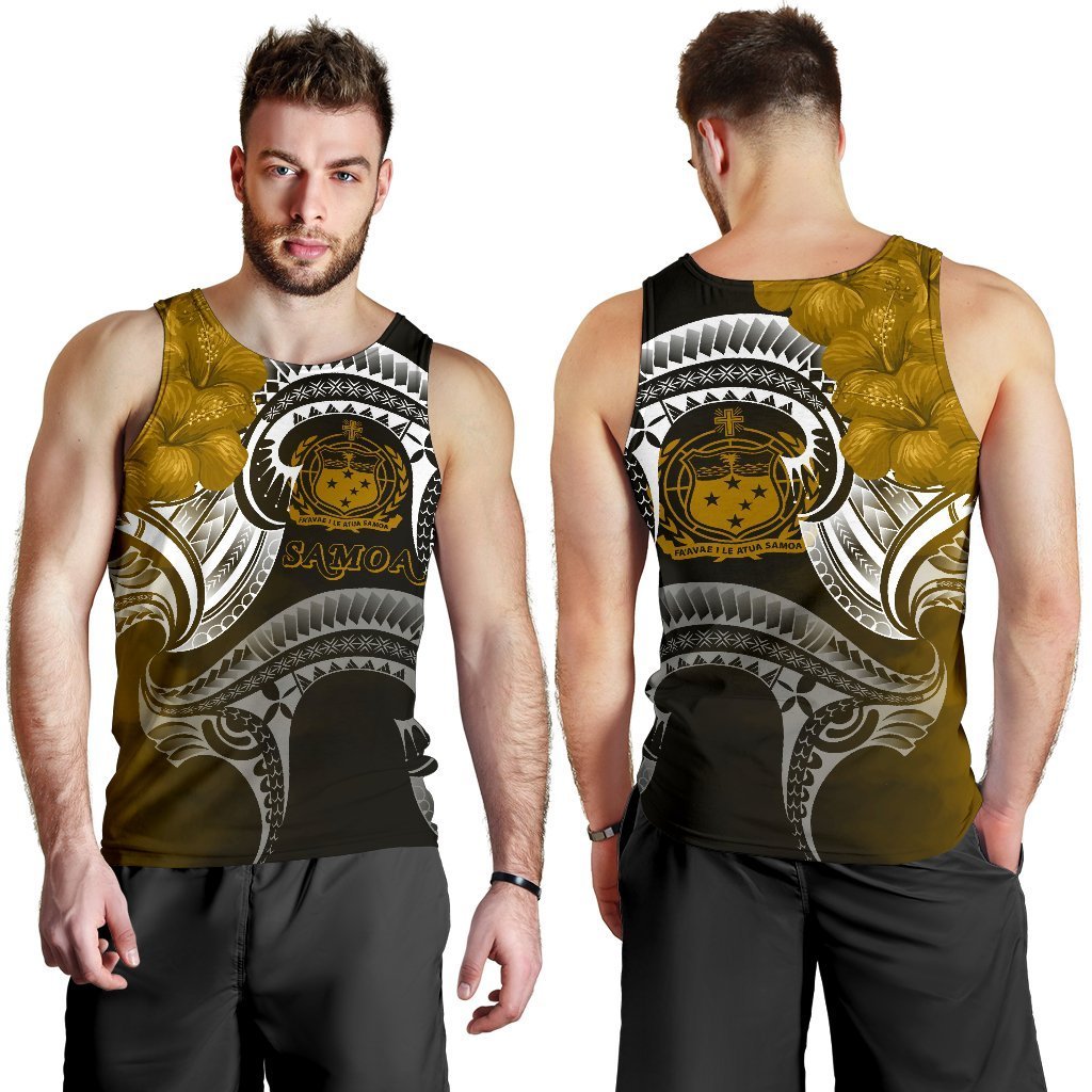 Samoa Men's Tank Top - Samoa Seal Wave Style (Gold) - Polynesian Pride