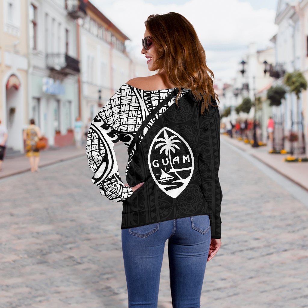 Guam Women's Off Shoulder Sweater - Curve Style - Polynesian Pride