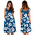 Polynesian Midi Dress - Blue White Hibiscus - Polynesian Pride