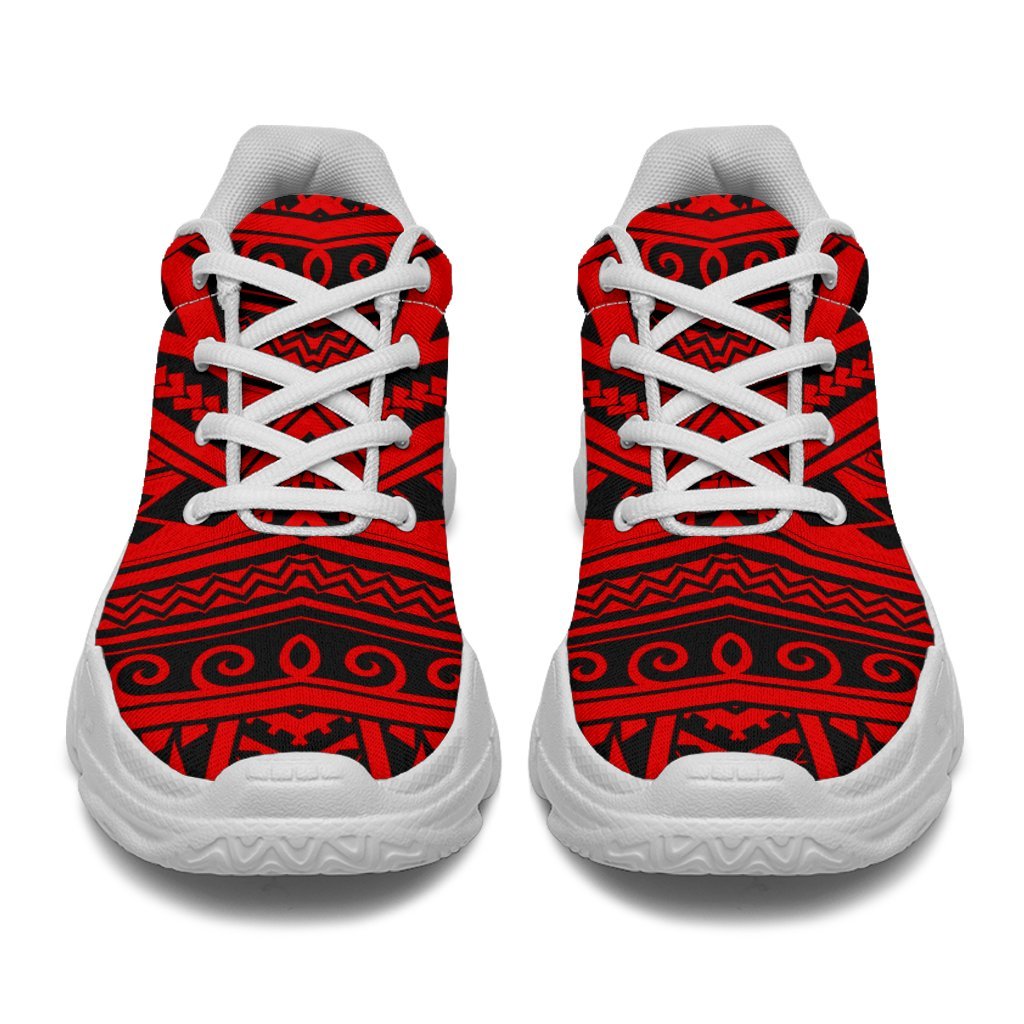 Polynesian Seamless Red Chunky Sneakers - Polynesian Pride