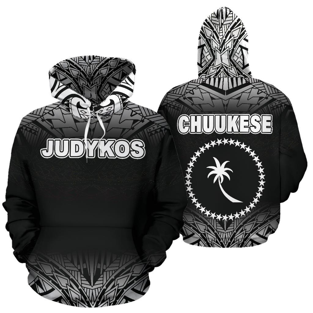 Chuuk States All Hoodie Judykos Black Fox Style Custom Unisex Black - Polynesian Pride