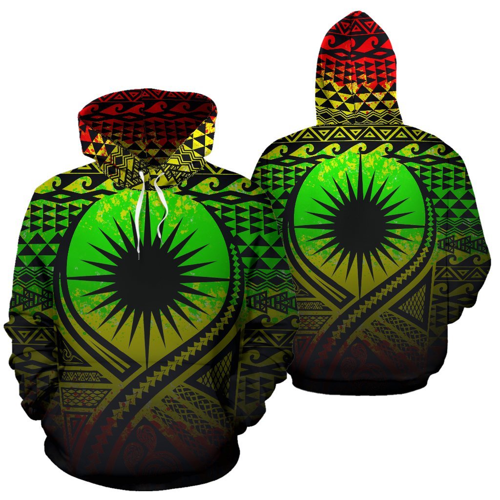 Marshall Islands All Over Hoodie Lift up Reggae Unisex Reggae - Polynesian Pride