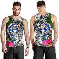 Northern Mariana Islands Men Tank Top - Turtle Plumeria Banana Leaf - Polynesian Pride