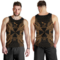 Wallis And Futuna Polynesian Men Tank Top Map Gold - Polynesian Pride