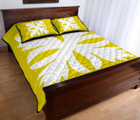 Hawaiian Royal Pattern Quilt Bed Set - Yellow - C3 Style - Polynesian Pride