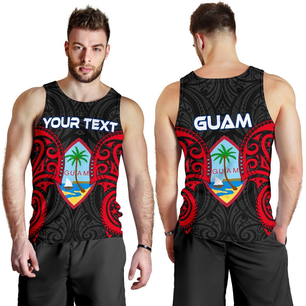 Guam Polynesian Custom Personalised Men's Tank Top - Guam Spirit Black - Polynesian Pride
