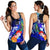 Fiji Custom Personalised Women's Racerback Tank - Humpback Whale with Tropical Flowers (Blue) Blue - Polynesian Pride