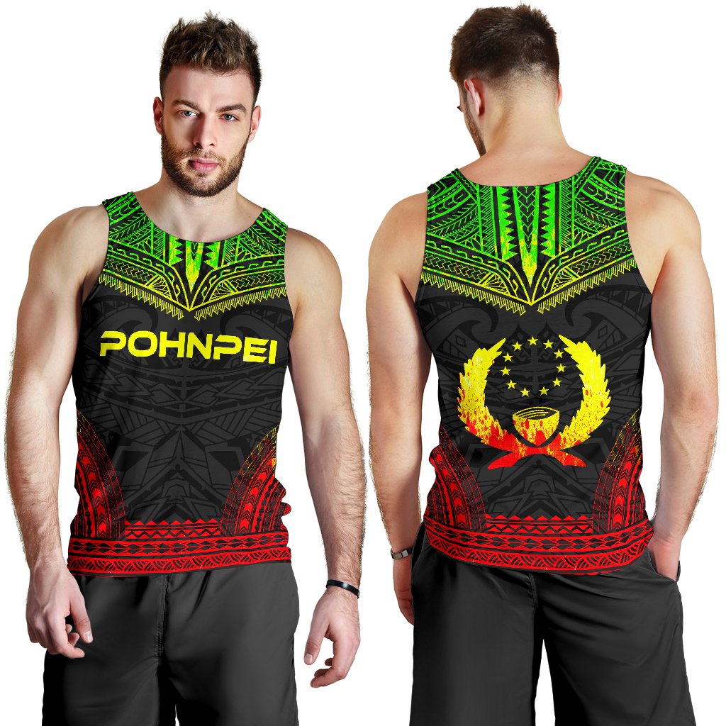 Pohnpei Men's Tank Top - Polynesian Chief Reggae Version - Polynesian Pride