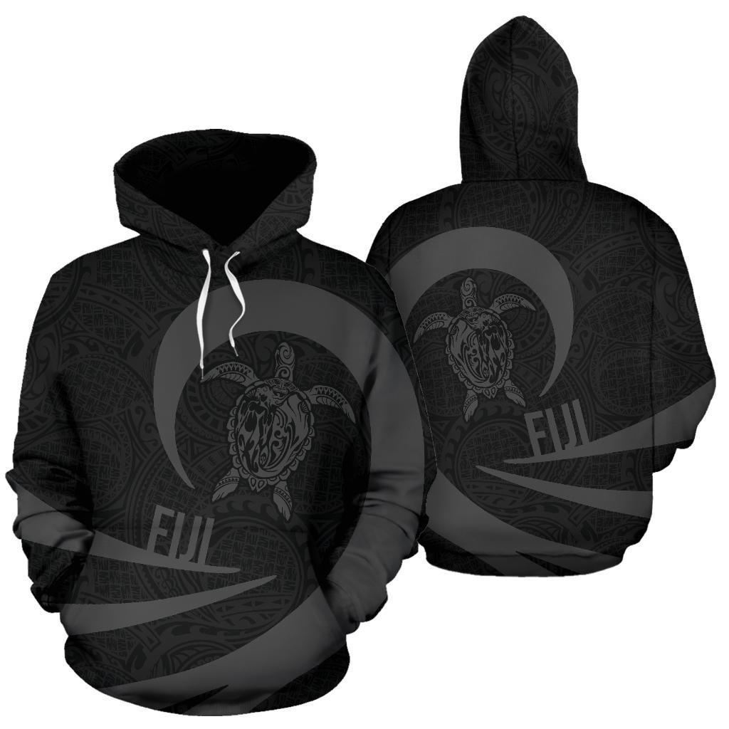 Fiji Hoodie Fiji Turtle Mermaid Roll Into Polynesian Tattoo Black Unisex Black - Polynesian Pride