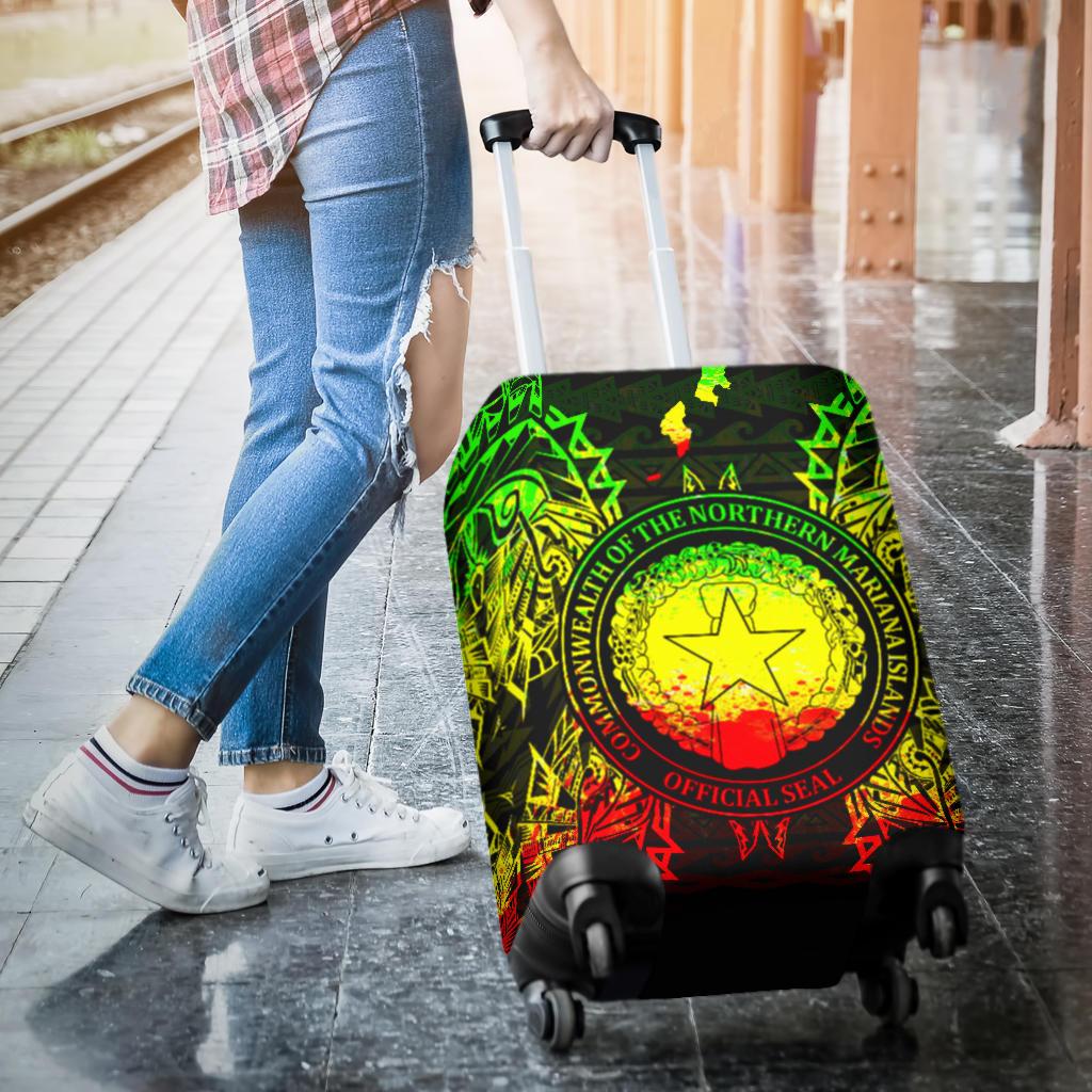 Northern Mariana Islands Polynesian Luggage Covers Map Reggae - Polynesian Pride