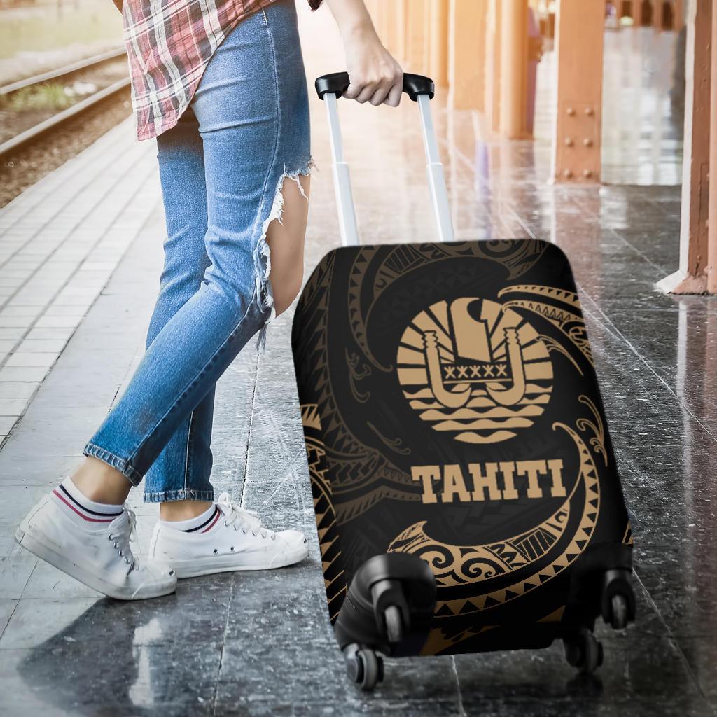 Tahiti Polynesian Luggage Covers - Gold Tribal Wave - Polynesian Pride