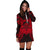 Tuvalu Polynesian Hoodie Dress Map Red - Polynesian Pride