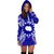 Cook Islands Polynesian Hoodie Dress Map Blue - Polynesian Pride