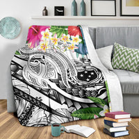 Polynesian Samoa Premium Blanket - Summer Plumeria (White) - Polynesian Pride