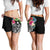 The Philippines Women's Shorts - Summer Plumeria (Black) - Polynesian Pride