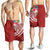 FSM Polynesian Men's Shorts - Summer Plumeria (Red) - Polynesian Pride