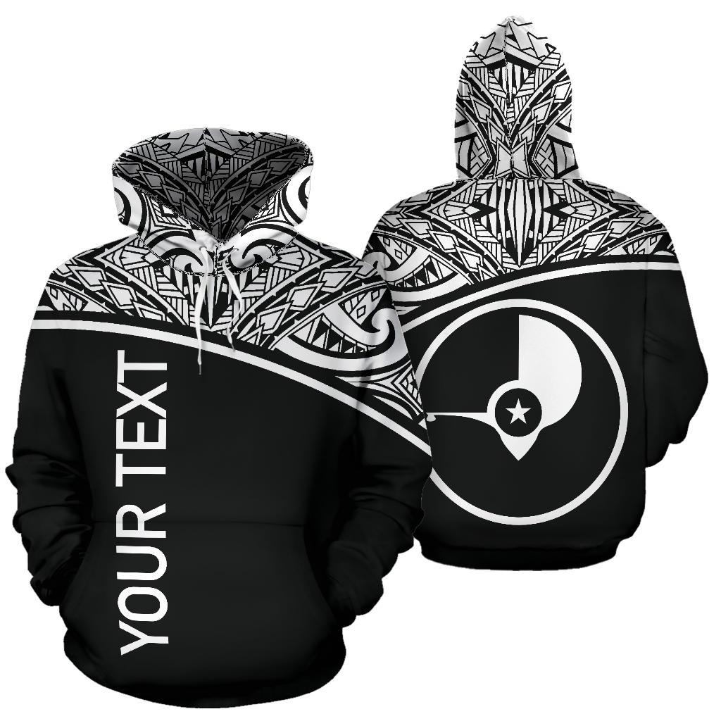 Yap All Over Custom Hoodie Micronesian Black Curve Unisex Black - Polynesian Pride