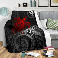 Polynesian Hawaii Premium Blanket - Polynesian Turtle (Red) - Polynesian Pride